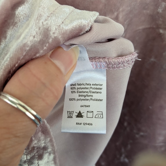 VENUS Tops Venus Cold Shoulder Crushed Velvet Blush Pink Blouse